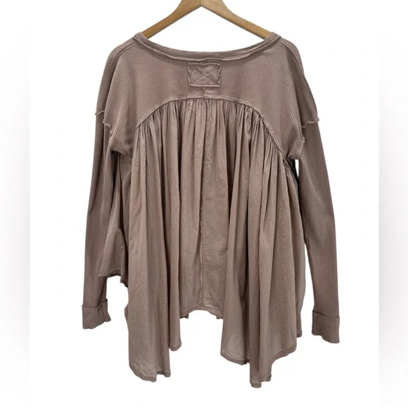 We The Free People Lyrical Tunic Button Front Blouse Flowy Soft Boho Indie Top M - Picture 4 of 11